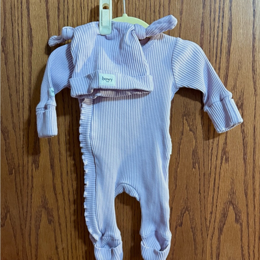 Bowy Made Onesie and Knotted Hat